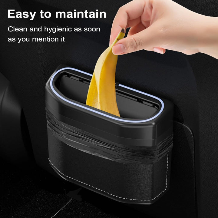 Durable Lurevo vehicle trash can with a secure, smell-proof lid and ambient touch light