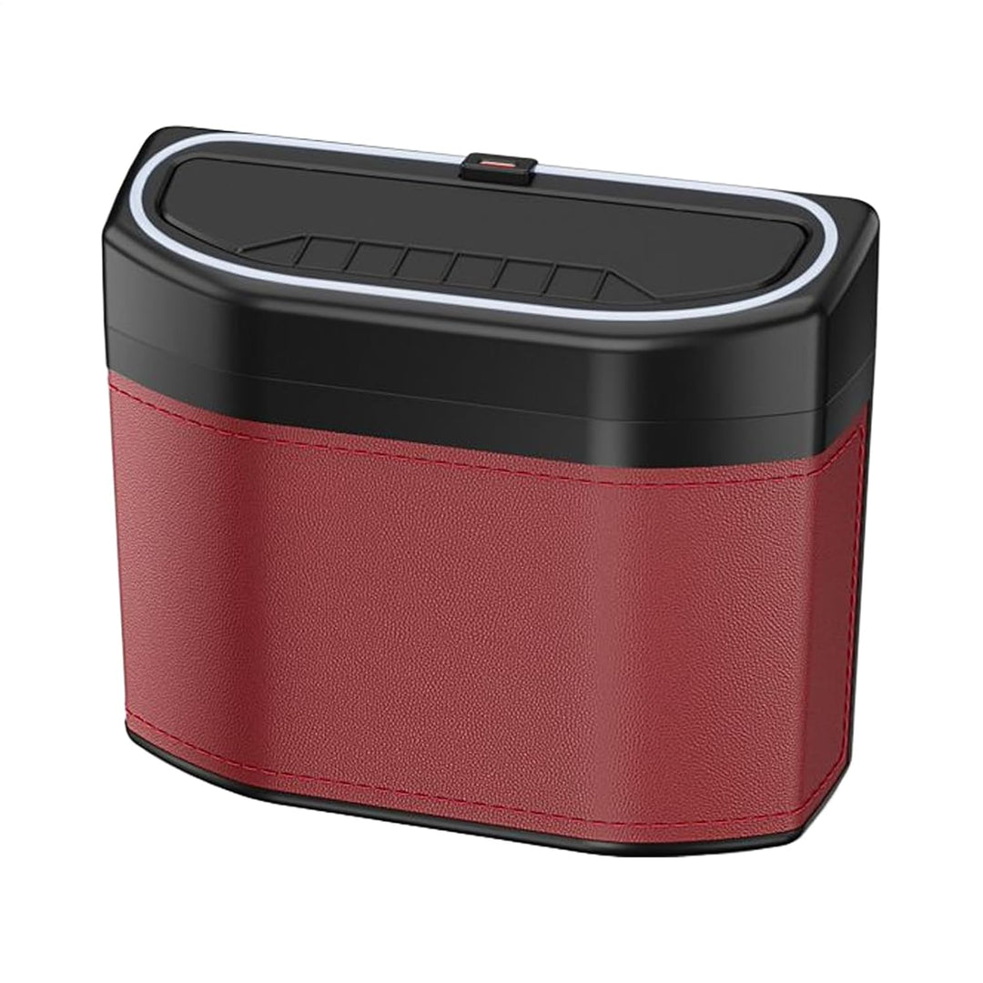 Lurevo black vehicle organizer: smell-proof car trash can with convenient touch light feature