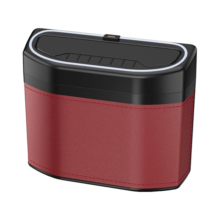 Lurevo black vehicle organizer: smell-proof car trash can with convenient touch light feature