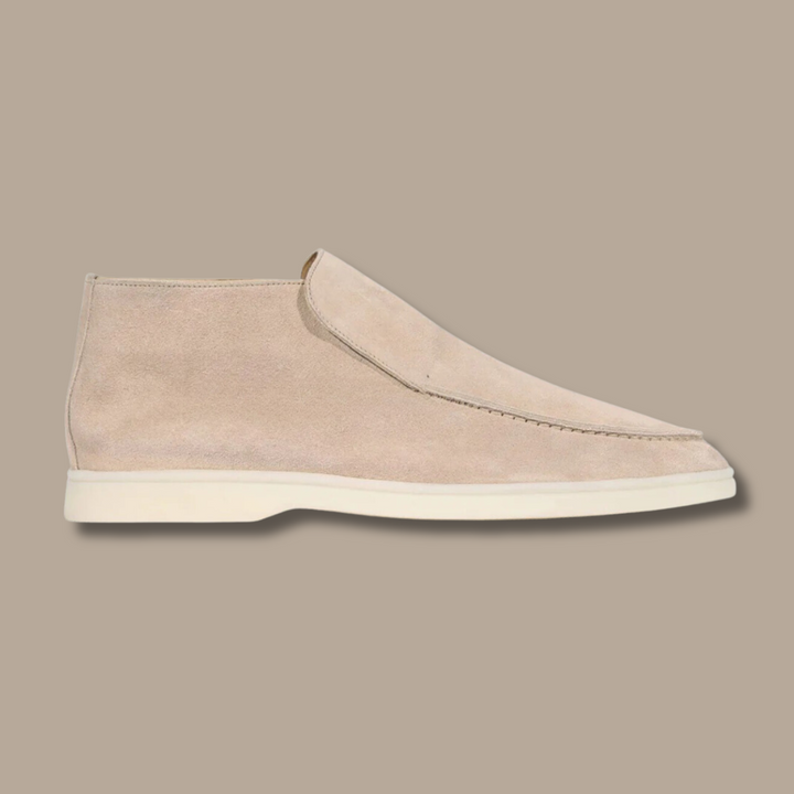 Comfortable men's Alden suede slip-on loafers. Versatile footwear for casual or dressy everyday style.