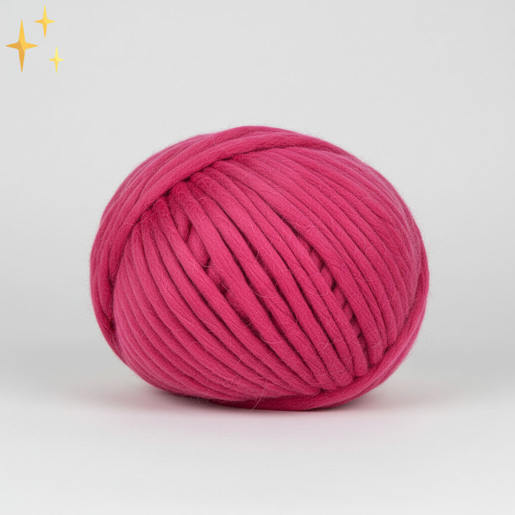 Super thick Wooluxe yarn ball, ideal for large-gauge knitting projects and home decor.