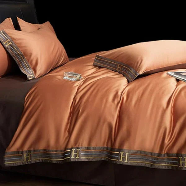 High-quality embroidered satin cotton duvet cover, bringing elegance to your sleep space.