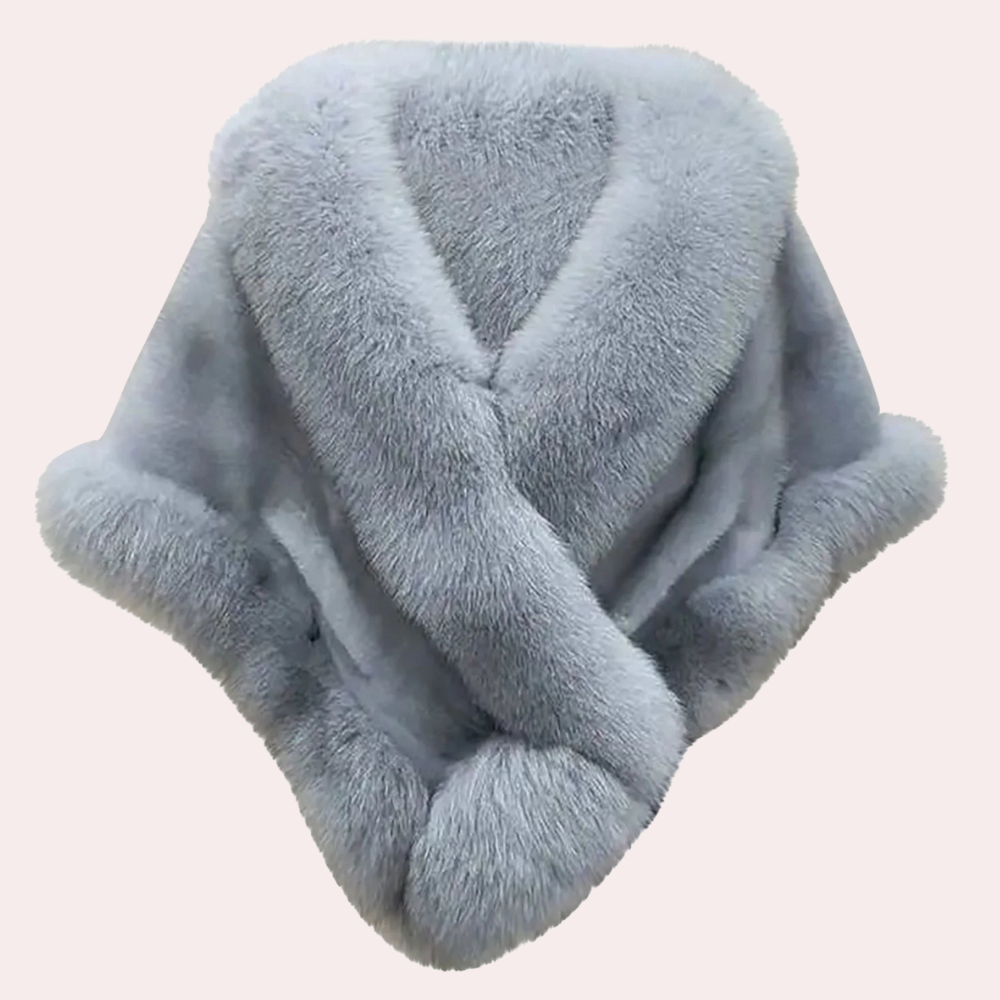Elegant women's faux fur scarf, providing luxurious warmth and style. A perfect winter fashion neck warmer accessory.