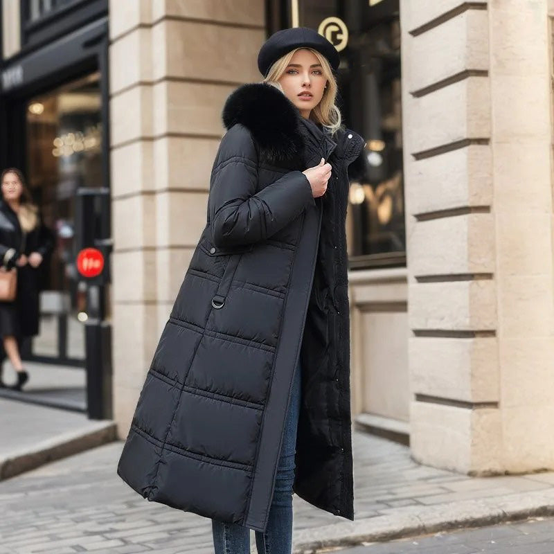 Chic ladies' luxury faux fur coat, ideal for elegant winter fashion.
