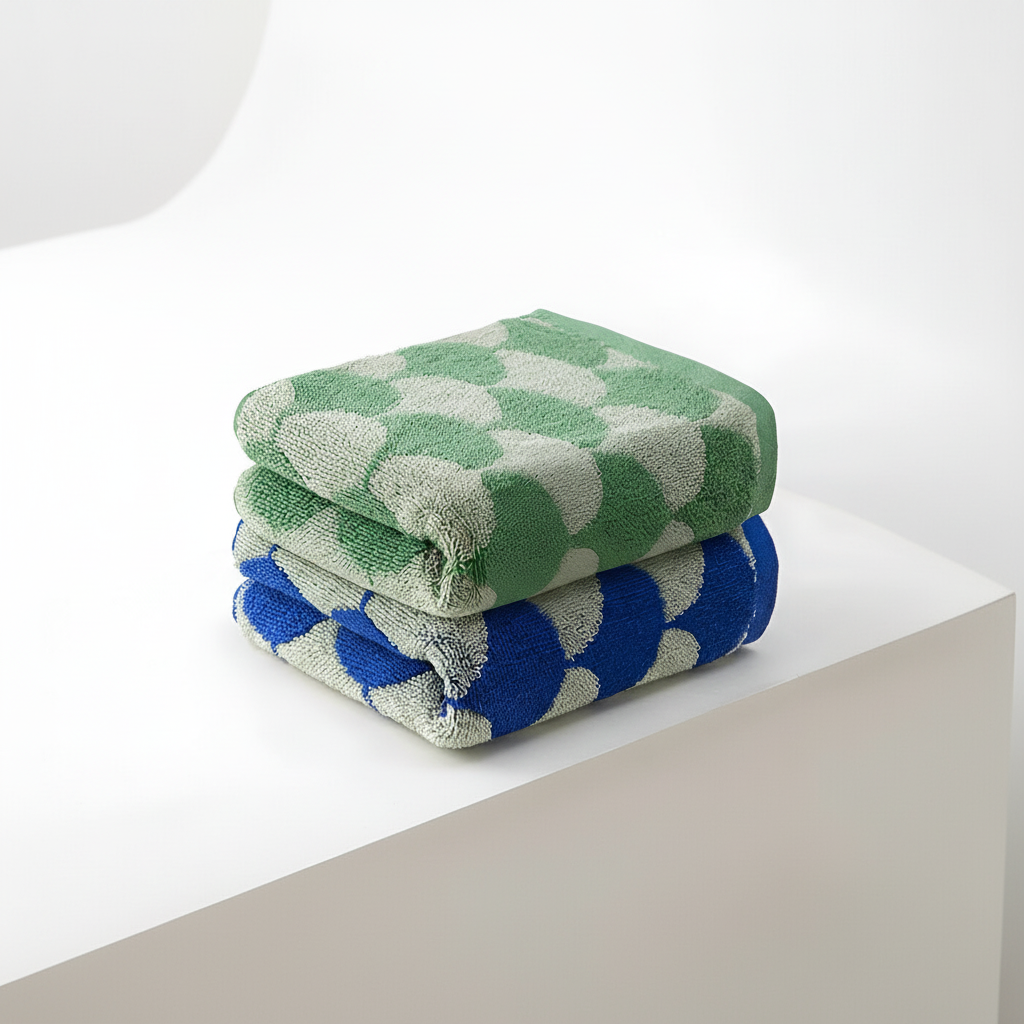 FanTowel: a quick-dry, organic cotton towel with a sophisticated fan weave.