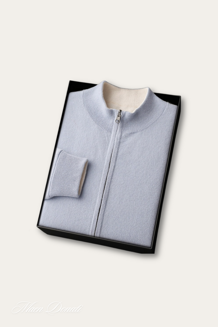 Men's luxurious cashmere sweater vest for winter. Warm, comfortable & versatile half-neck style.