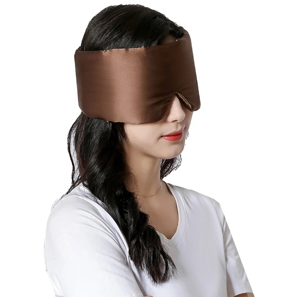 Soft mulberry silk sleep mask for luxurious deep sleep. Hypoallergenic eye mask for men & women.