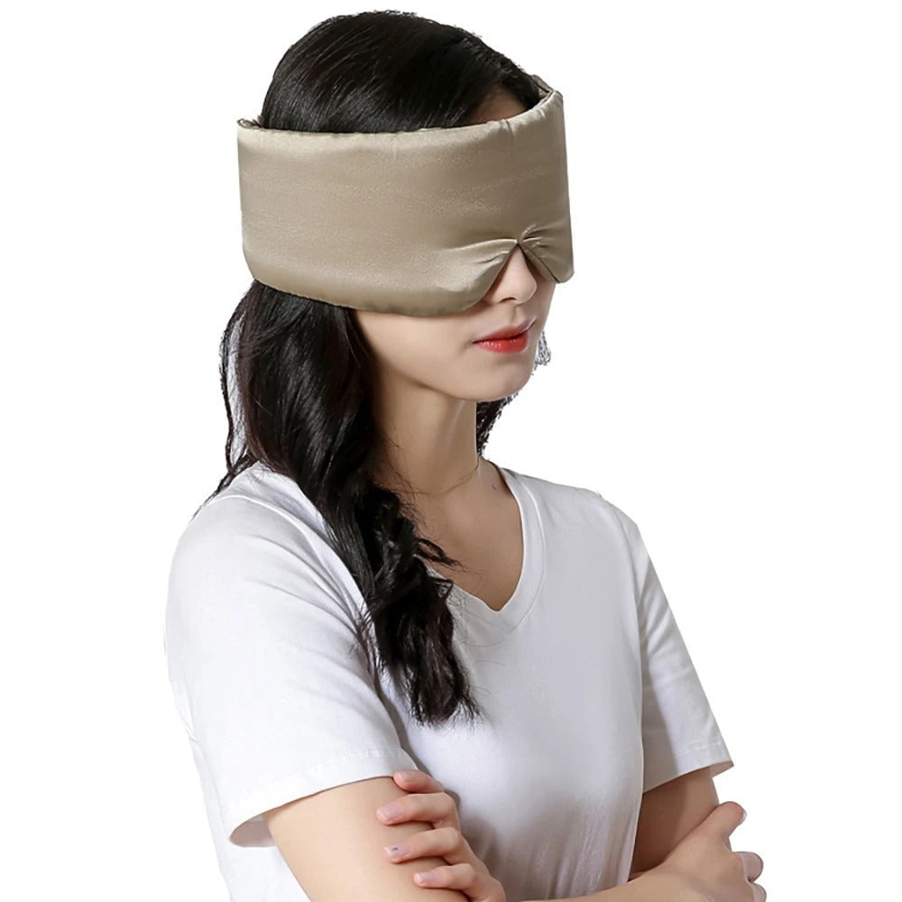 Unisex luxury silk sleep mask for ultimate relaxation. Enjoy deep, comfortable sleep & anti-aging benefits.