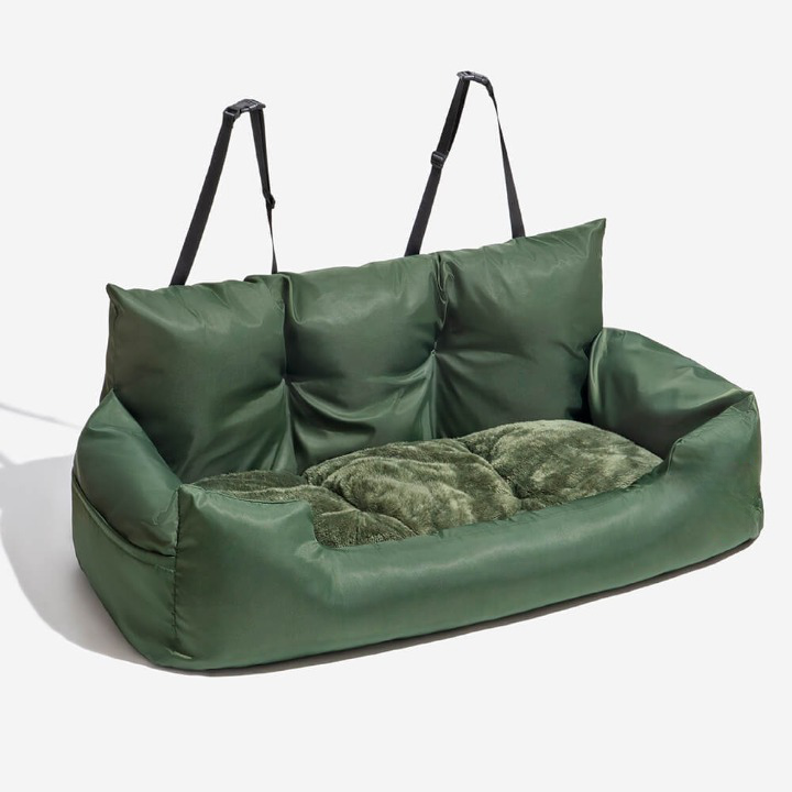 Comfortable & washable PawsRest dog car seat bed for secure pet travel. Ultimate car comfort for dogs.