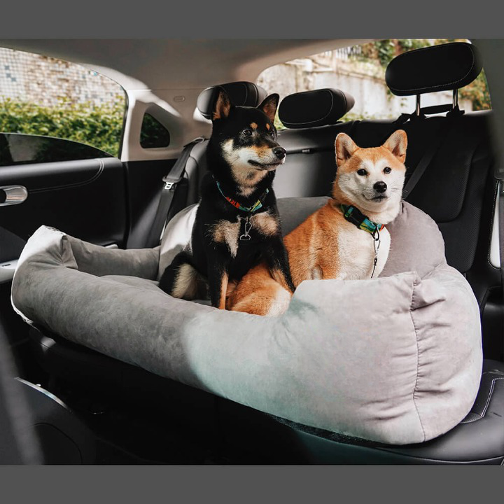PawsRest luxury dog car seat bed for safe, comfortable pet travel. Washable, durable, and ultimate car comfort.