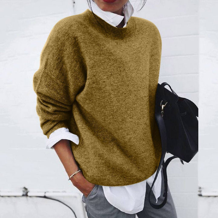 Luxurious soft knit women's sweater, comfortable and elegant pullover for fall & winter fashion.