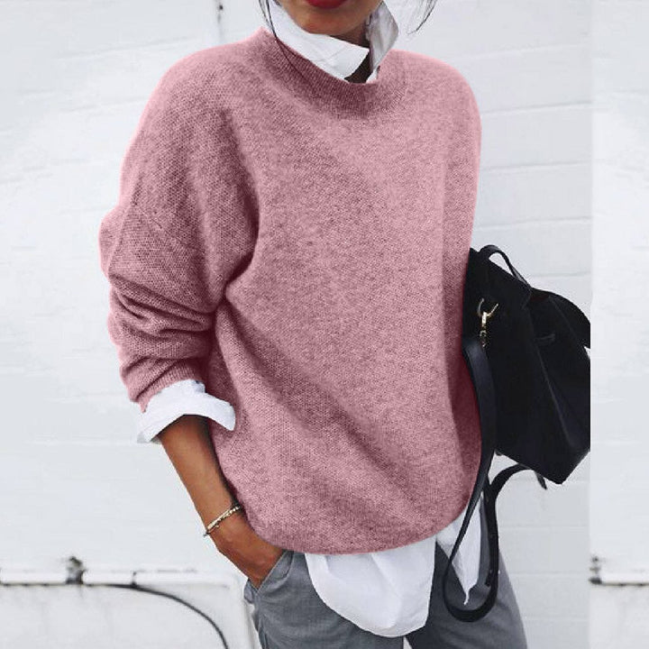 Cozy women's soft knit sweater, a luxurious long sleeve top and warm pullover for winter fashion.