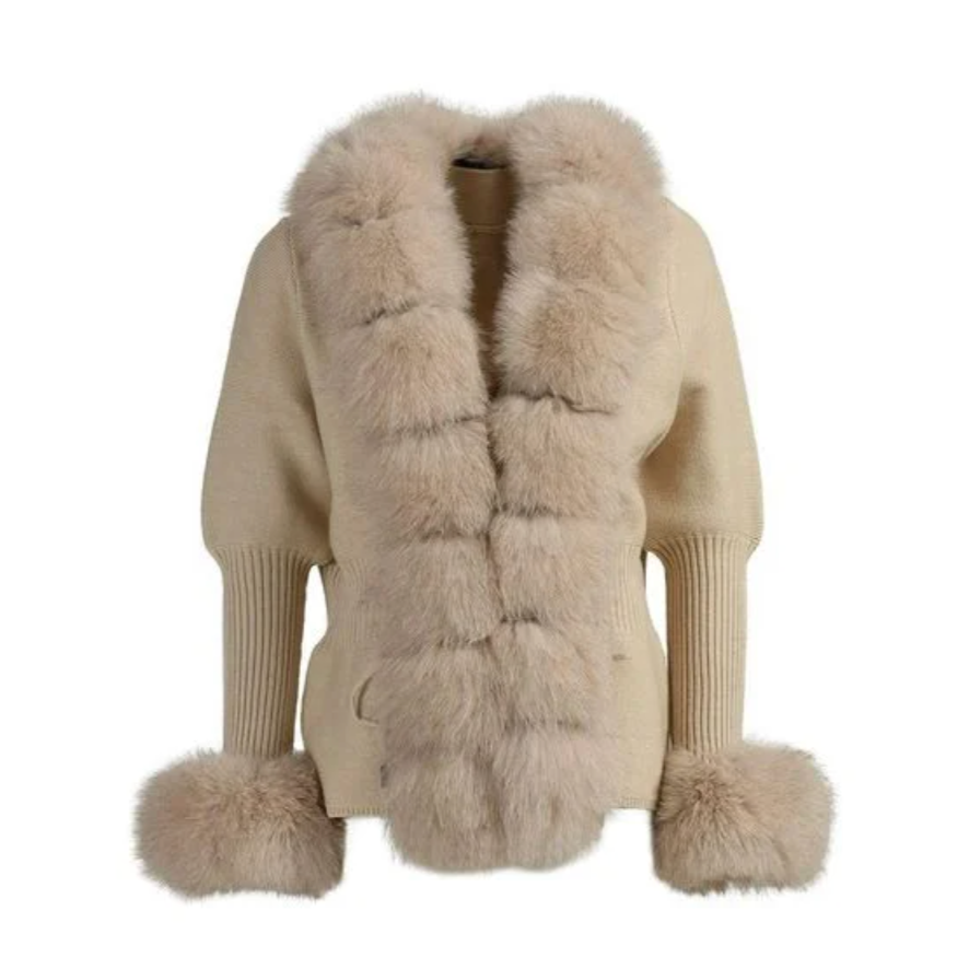 Comfortable relaxed fit women's faux fur cardigan, a versatile layering piece for effortless stylish fall fashion.