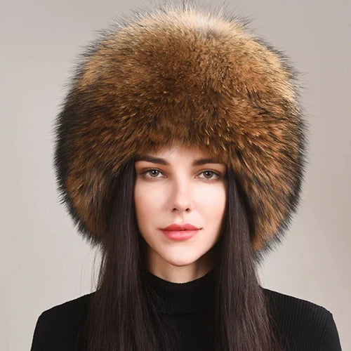 Premium genuine fox fur hat for women, offering luxurious warmth and elegant style for winter comfort.