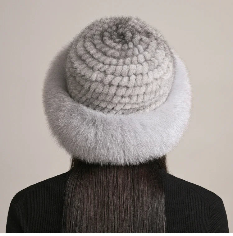 Warm and elegant women's winter hat, a sophisticated luxury accessory for cozy cold weather style.