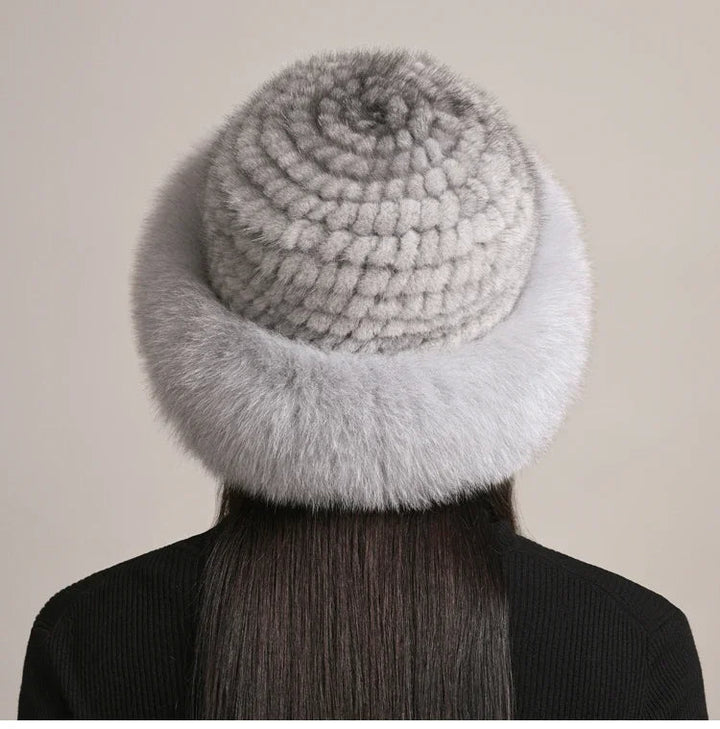 Warm and elegant women's winter hat, a sophisticated luxury accessory for cozy cold weather style.