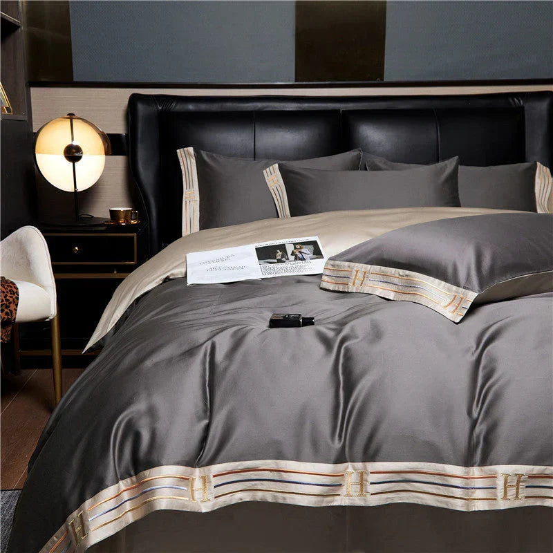 Close-up: Luxurious satin bedding texture, showcasing soft, smooth sheen. Elevates bedroom comfort & home decor.