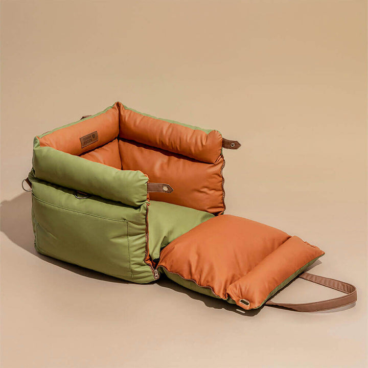 Elevated dog car seat, giving your pet a view & safe travel.