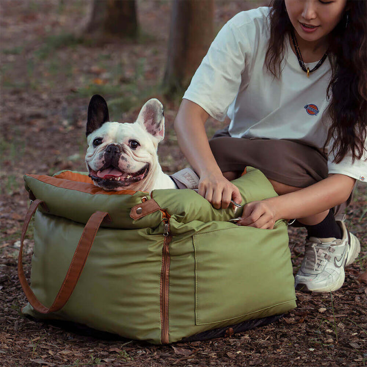 Premium dog car bed, comfortable and secure, protects car upholstery.