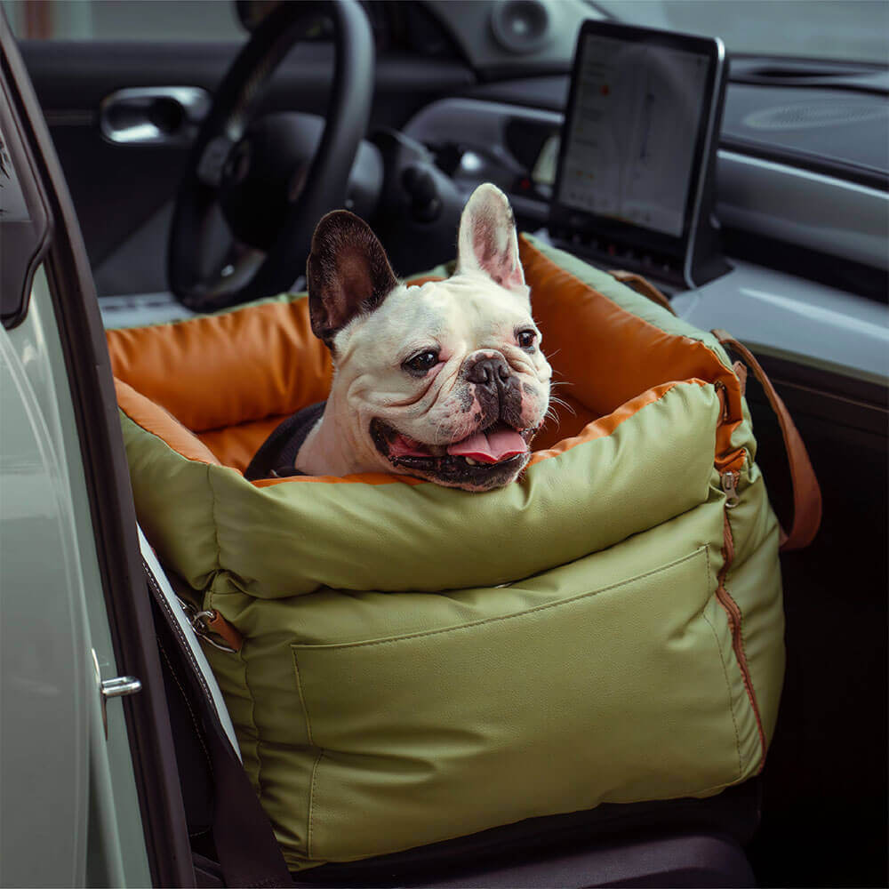 Safe & stylish dog car seat, easy to install, fits most vehicles.