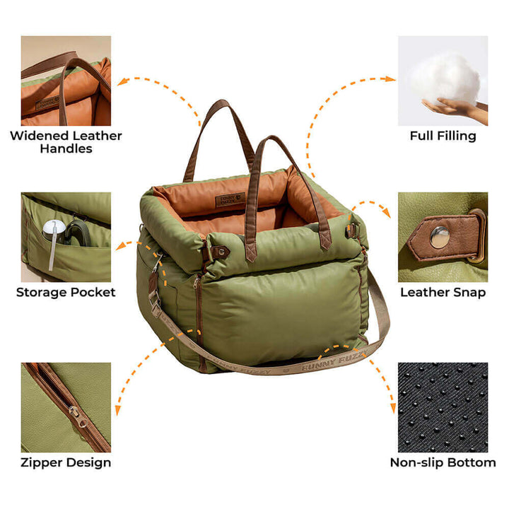 High-quality dog booster seat, offers pet comfort & car protection.
