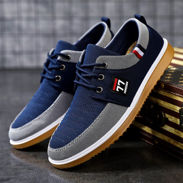 Comfortable blue handmade men's luxury dress shoes, perfect formal footwear for elegant casual or business attire.