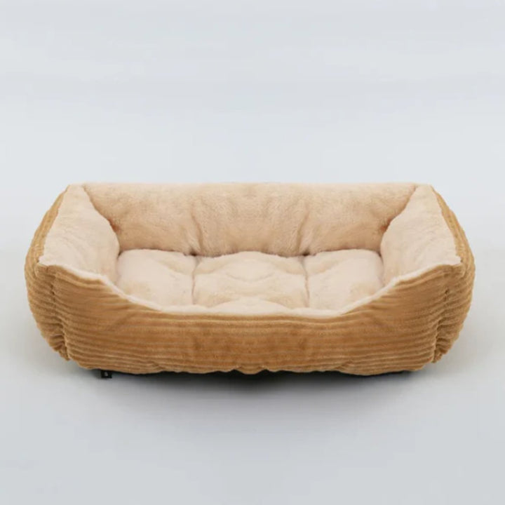 Premium luxury dog bed, ultimate pet comfort. Soft plush design, essential pet supplies.