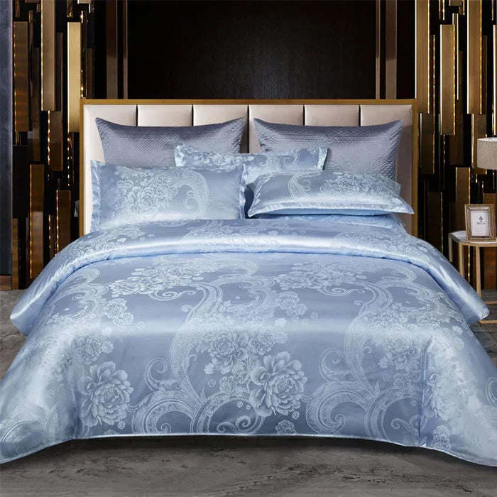 Comfortable sheets in a RoyalDream satin duvet cover set, silky and soft.