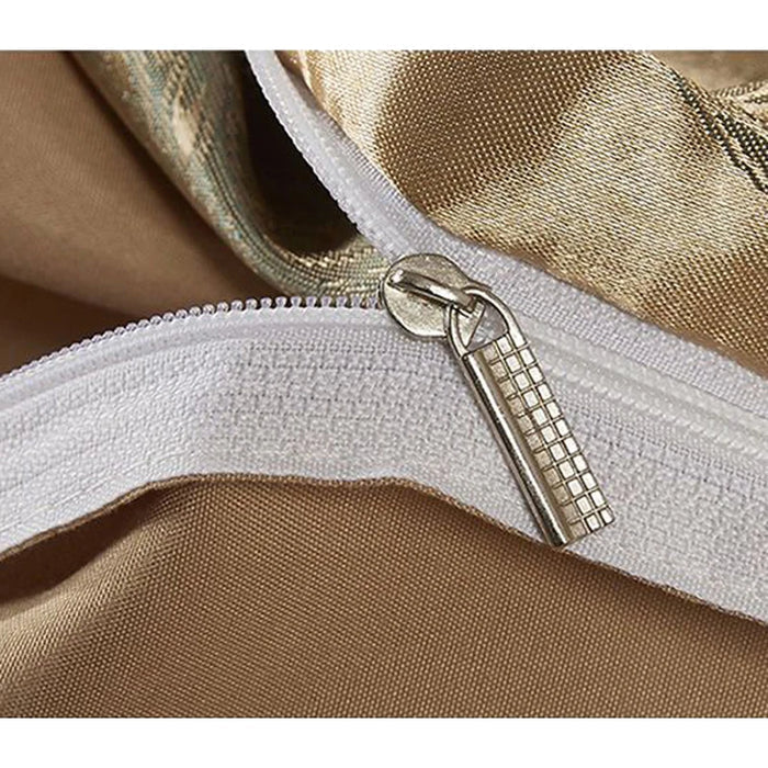 Smooth satin duvet cover, comfortable sheets for a luxurious bedroom decor.