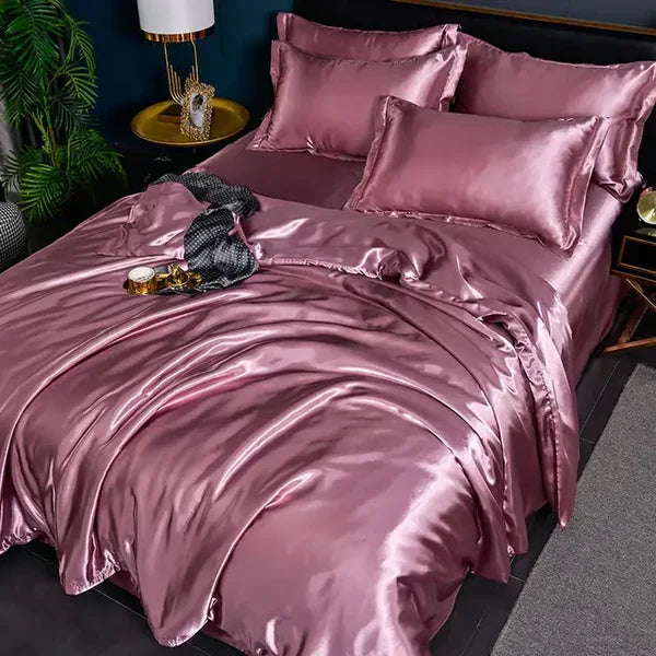 Velora satin duvet set, soft and silky touch for a restful night's sleep, ultimate comfort.