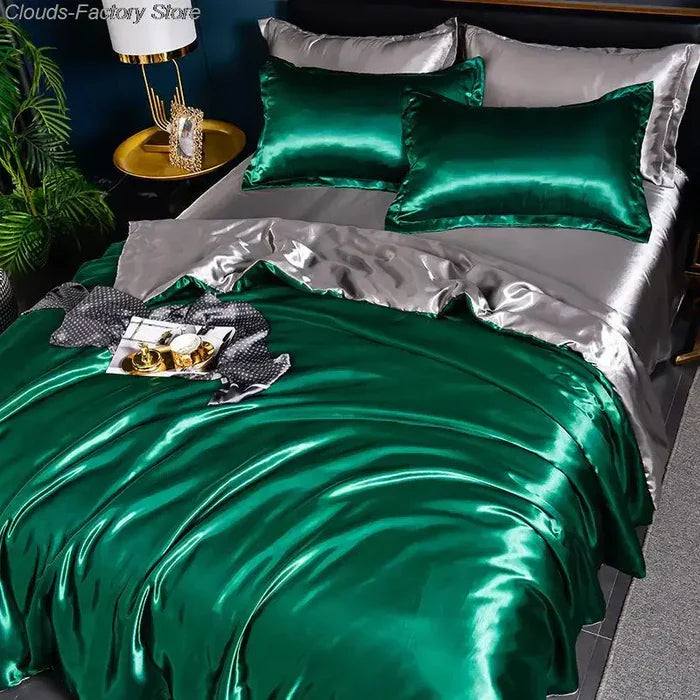 Soft, durable satin duvet cover & pillowcases, a perfect blend of luxury and comfort for bedding.