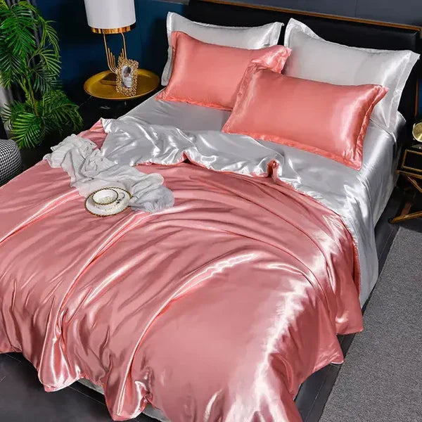 Elegant satin bedding, combining durability with silky soft comfort for a truly luxurious experience.