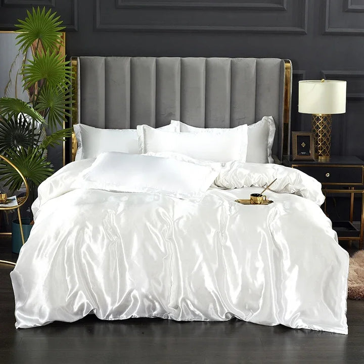 Home textiles: a premium silky satin fitted sheet, designed for deep mattresses.