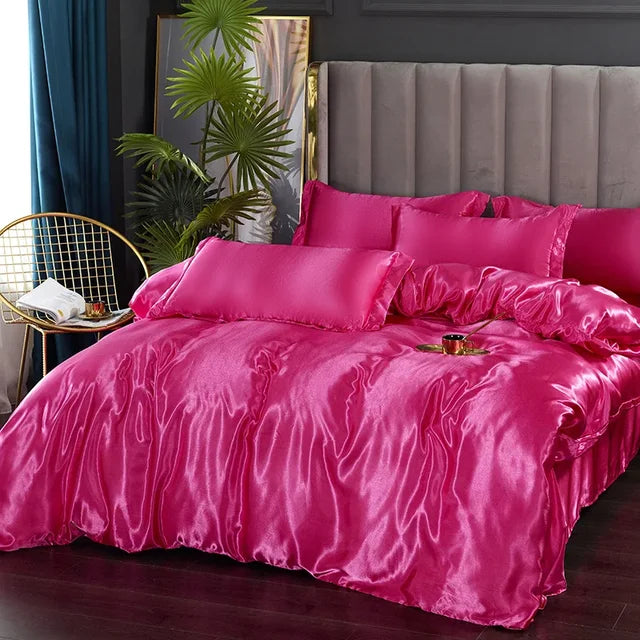 Pillowcases made from soft, silky satin, offering a luxurious touch to any bed.