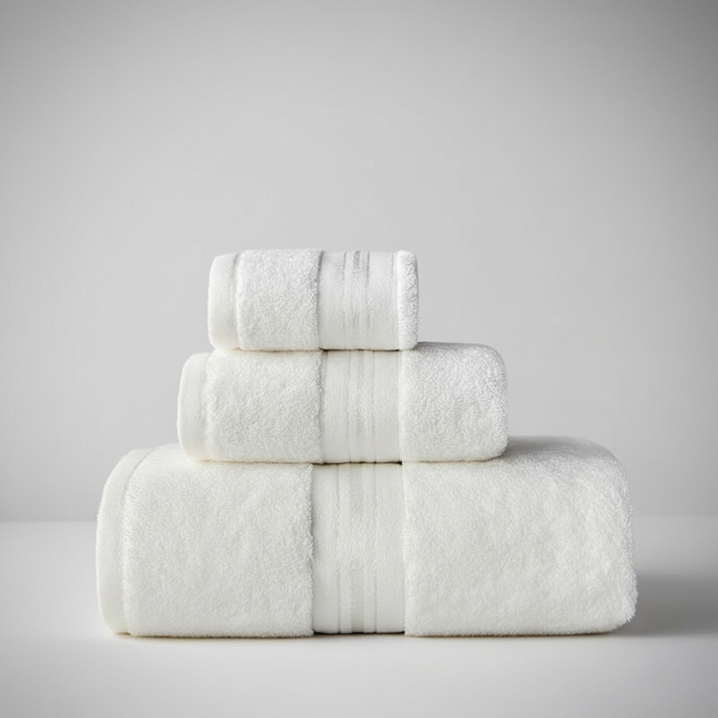 Spa-quality Egyptian Cotton bath towel set, opulent and absorbent for your bathroom
