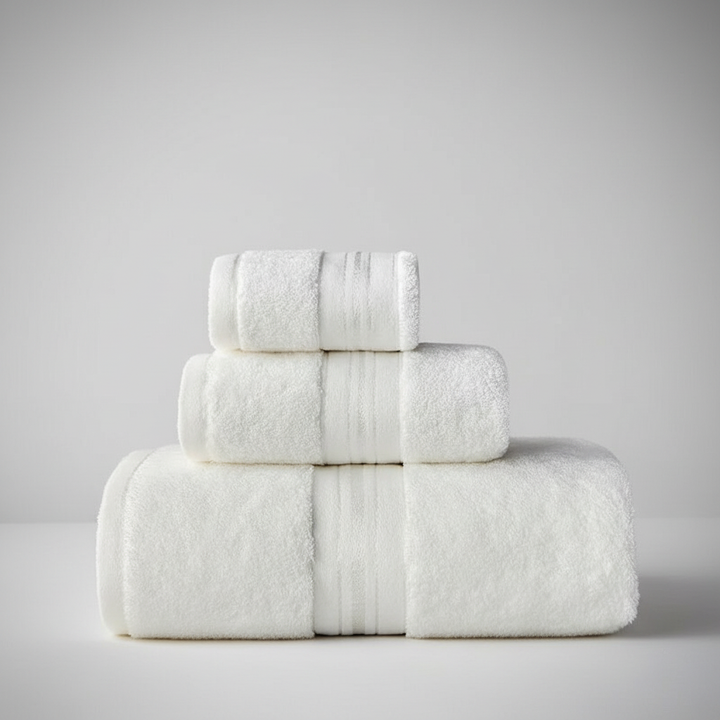 Spa-quality Egyptian Cotton bath towel set, opulent and absorbent for your bathroom