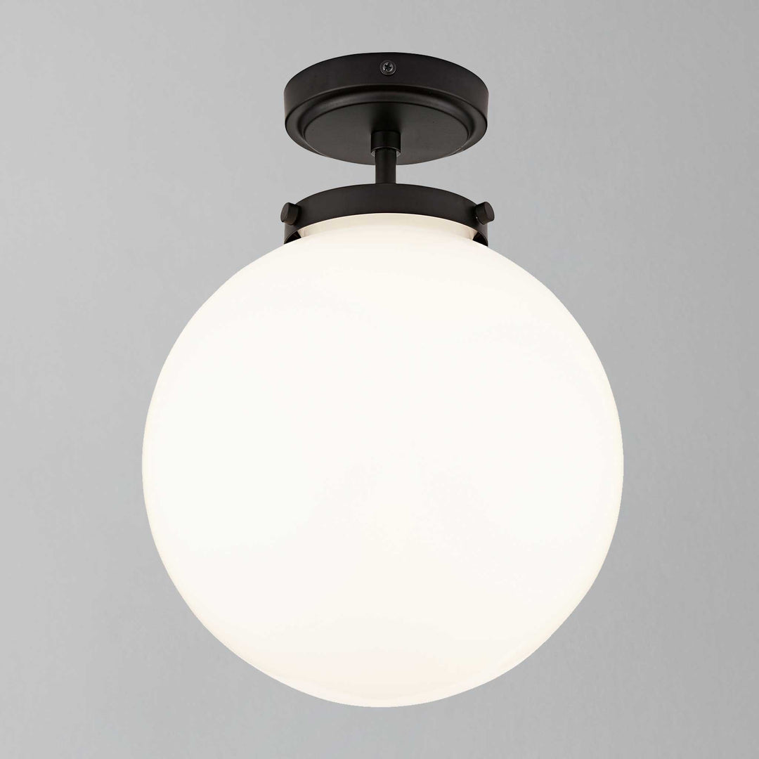 Contemporary spherical LED bathroom light, luxury ceiling fixture, ideal for modern home decor.
