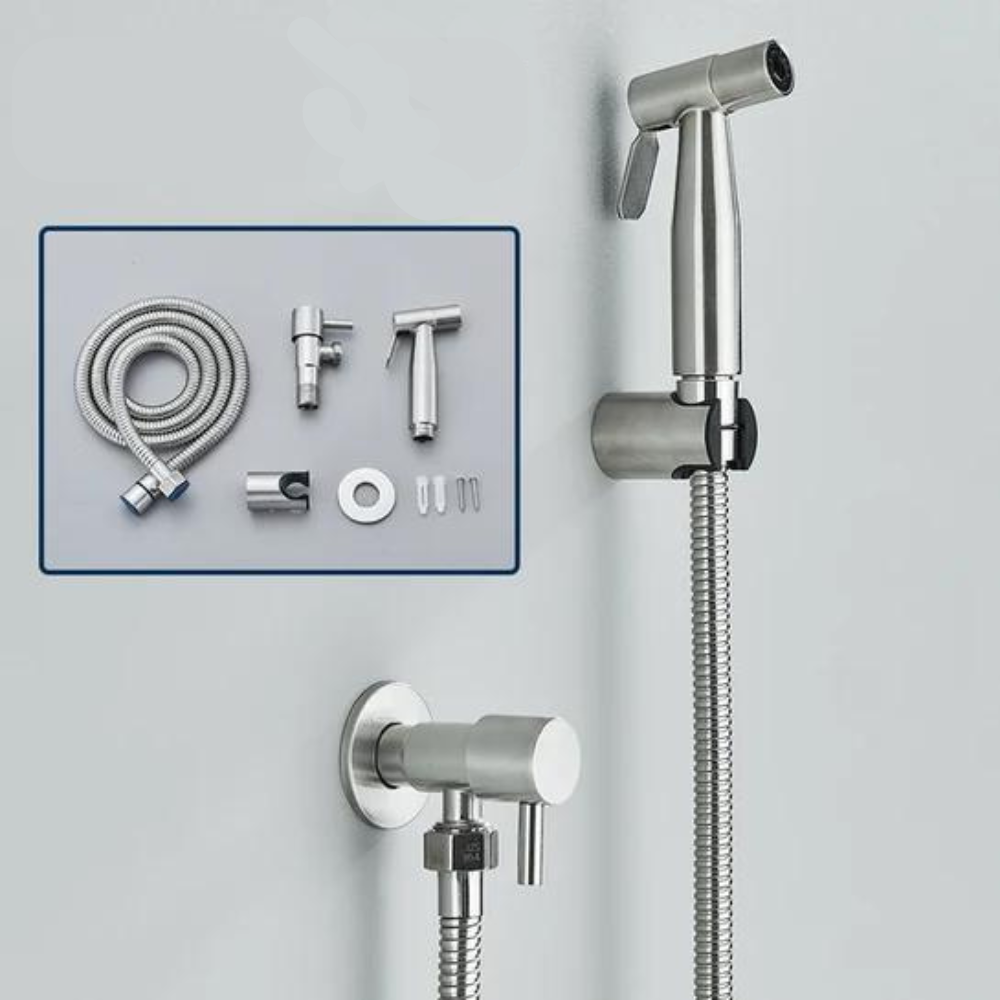 Easy-to-use PureFlow bidet hand shower for superior personal hygiene, fresh feeling, and a sparkling clean bathroom.