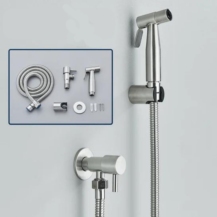 Easy-to-use PureFlow bidet hand shower for superior personal hygiene, fresh feeling, and a sparkling clean bathroom.