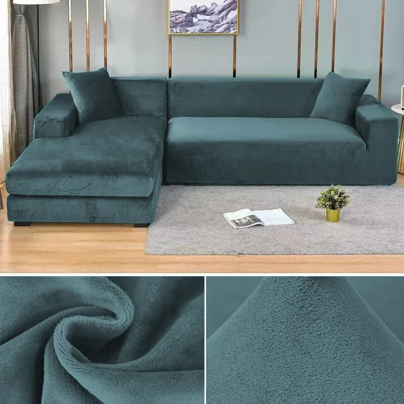 Luxurious stretch velvet sofa slipcover for a chic living room, soft, durable, and stylish.