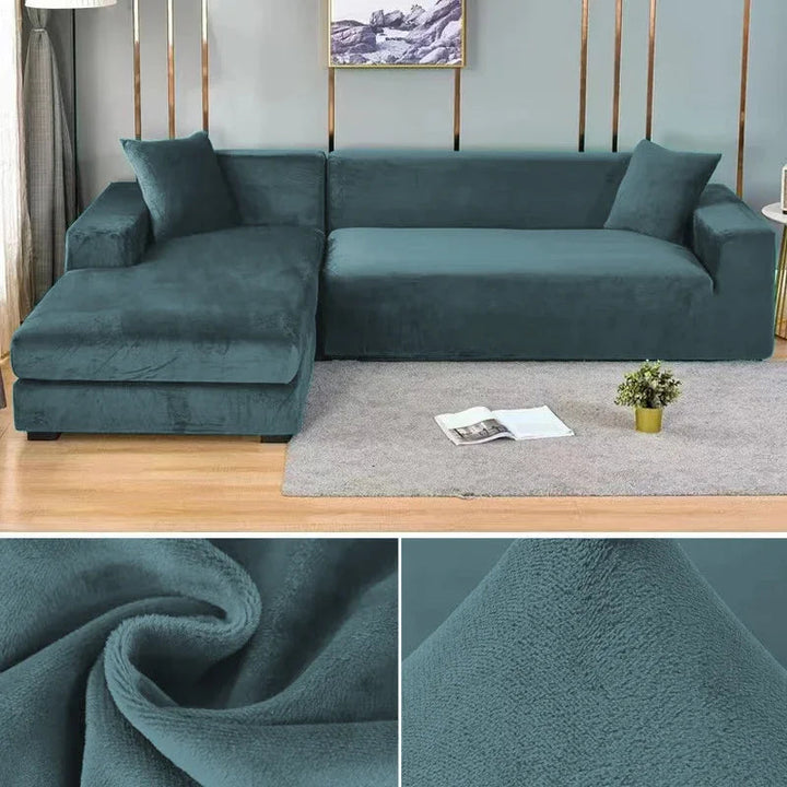 Luxurious stretch velvet sofa slipcover for a chic living room, soft, durable, and stylish.