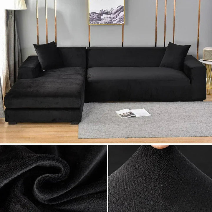 Washable stretch velvet slipcover, perfect for living room sofa protection & stylish upgrade.