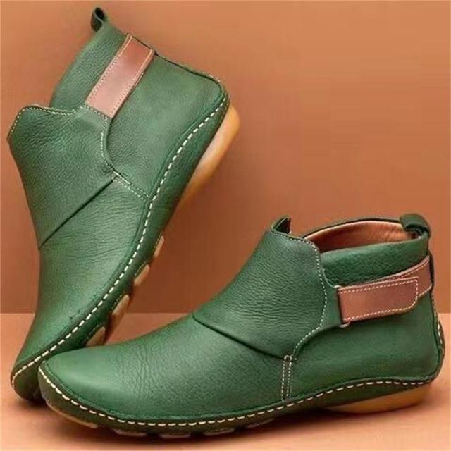 Green luxury women's comfort shoes, providing orthopaedic foot support for stylish, versatile everyday walking.