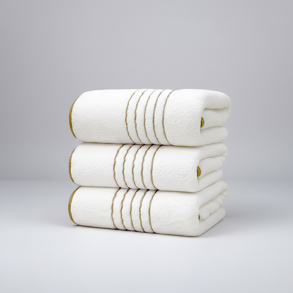 Modern polyester microfiber towel from LuxuryWrap set, highly absorbent and quick-drying