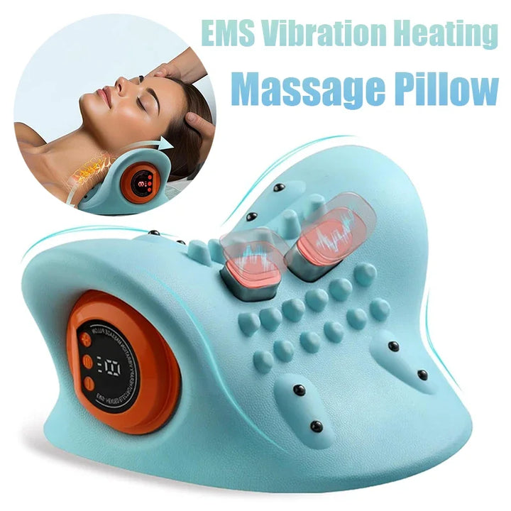Unisex electric neck massager with traction support for cervical pain
