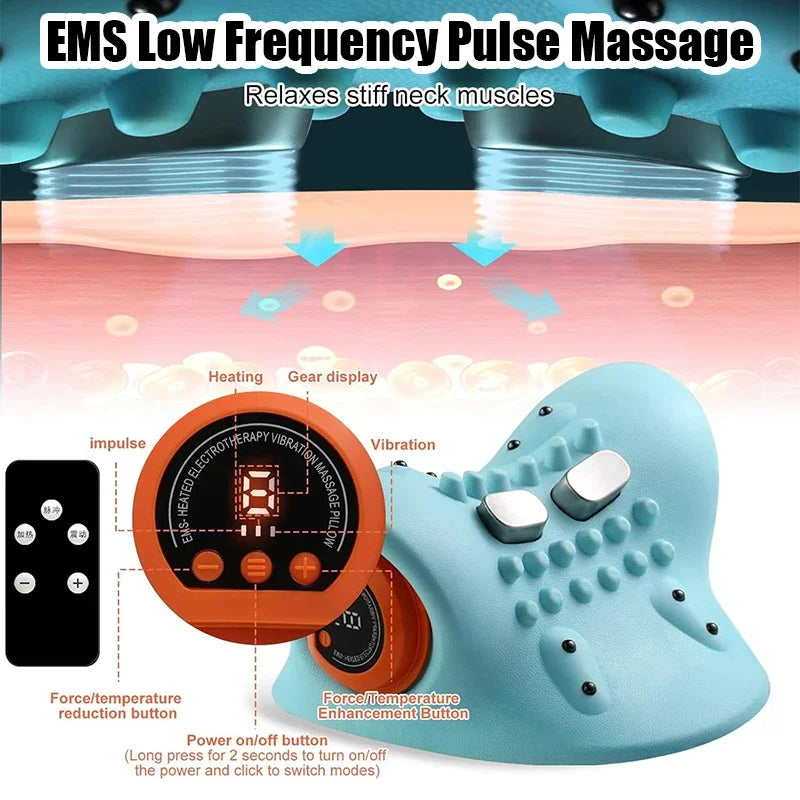 Home wellness device: electric cervical neck & shoulder massager with support