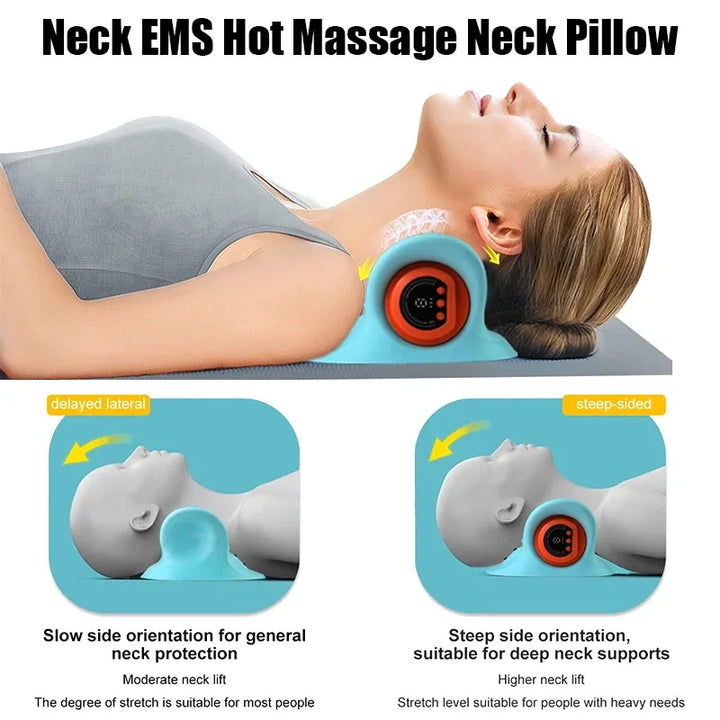 Close-up of Lyra electric massager, showing design for cervical traction