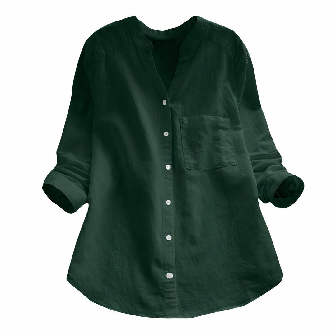 Everyday fashion women's blouse, Maëlle lightweight cotton linen blend shirt for warm weather.