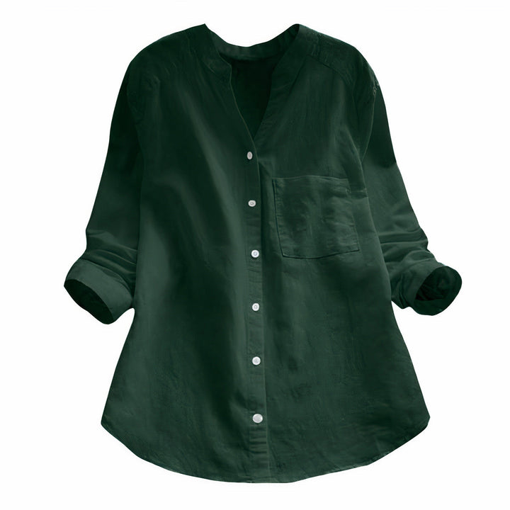 Everyday fashion women's blouse, Maëlle lightweight cotton linen blend shirt for warm weather.