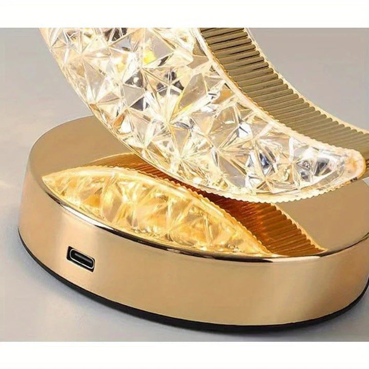 Decorative Crystal Table Lamp, dimmable night light for a cozy bedroom ambiance